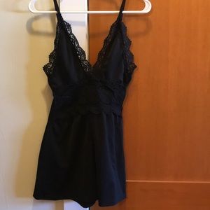 PLT Black Lace Romper
